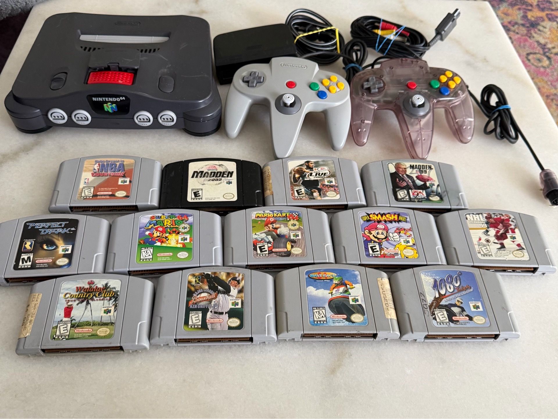 Nintendo 64 Bundle – OEM Console + Expansion Pak + Mario Kart/Smash/Mario 64 – Tested
