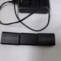 Sony NP-FW50 battery 3 batteries and one charger NP-BX1 With Charger