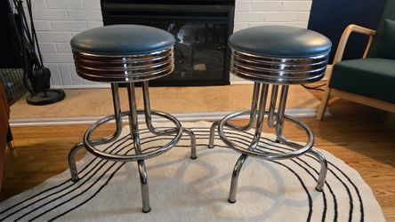 Retro Chrome Counter-Height Stools