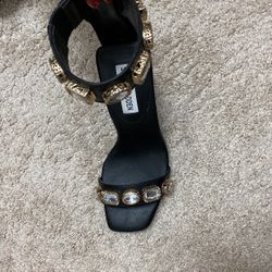 steve madden black cat heels 