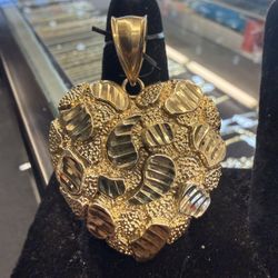 10KT Heart Nugget Pendant 41083-2