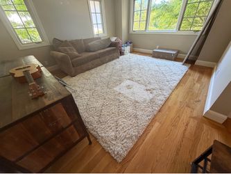 Large Shag White Rug: 8ft x 11.5 ft