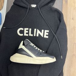 Rick Owens Black Sneakers Celine Hoodie