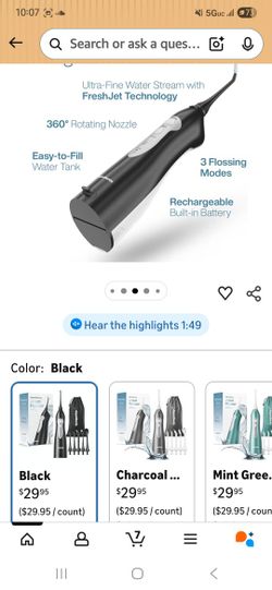 AquaSonic Cordless Rechargeable Water Flosser w/ 5 Jet Tips