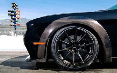 Carbon fiber front chin spoiler for 2018-2023 Dodge Challenger Widebody