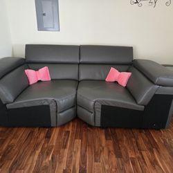 Like NEW Leather Corner Gray Couches