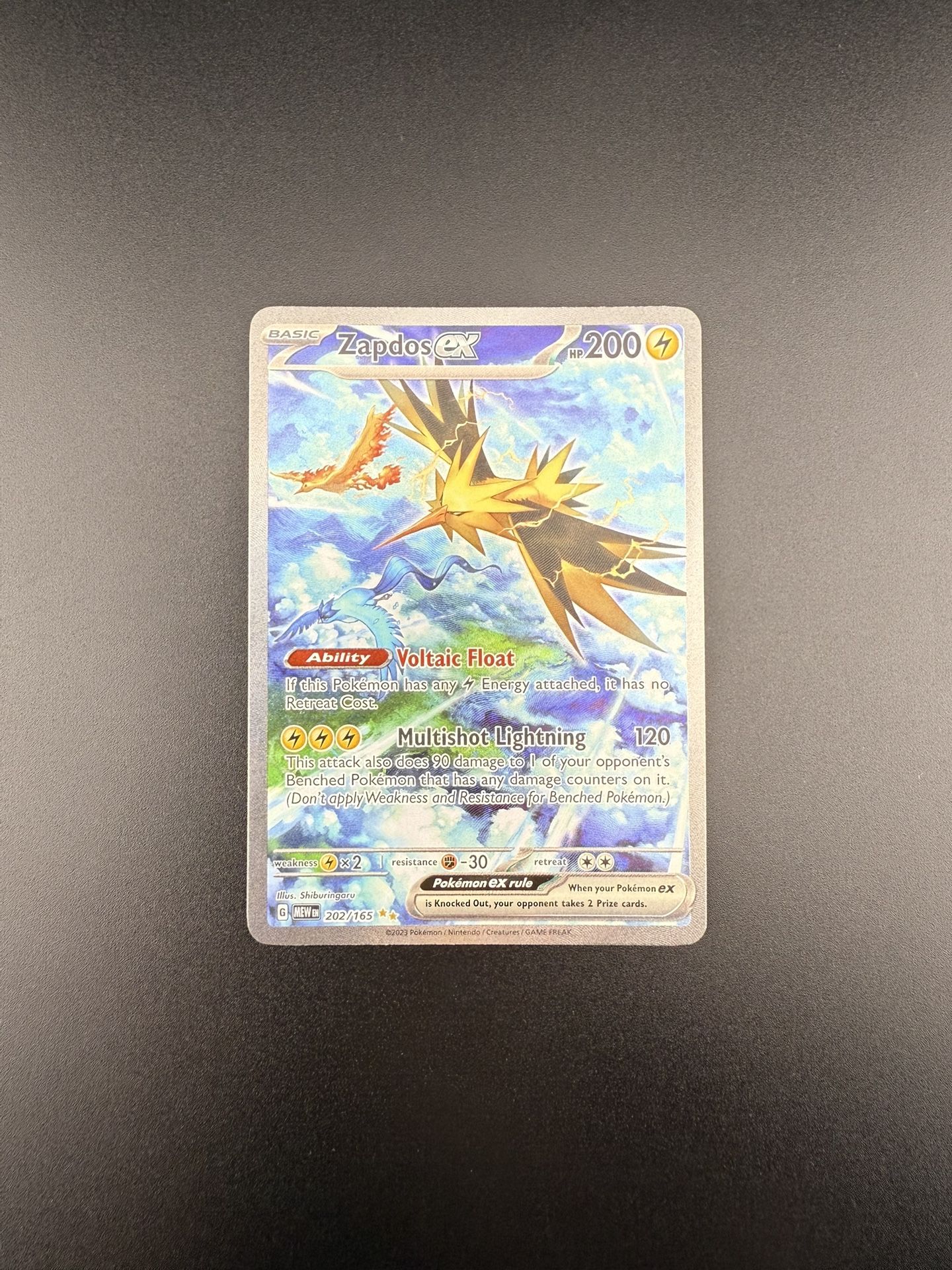 Pokemon Zapdos EX 202/165 SIR