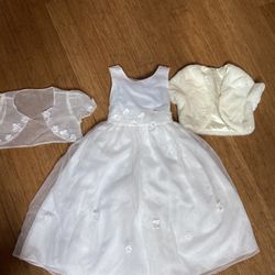 Girls White Special Occasion Dress