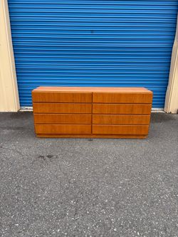 Mid Century Modern Danish Teak 8 Drawer Dresser By Komfort