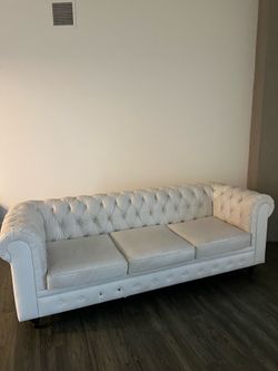 Cream White Couch Loveseat