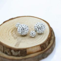 925 sterling silver double sided earing