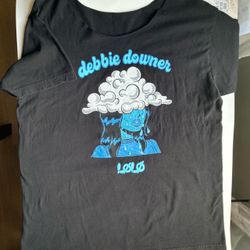 Black Lolo Debbie Downer tee with blue graphic/no tag/size M