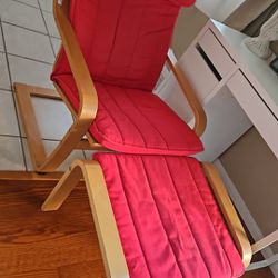 IKEA POANG Red Armchair