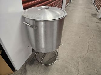 20 Gallons Big Aluminum Boil Pot Set with Stand and Propane Hose