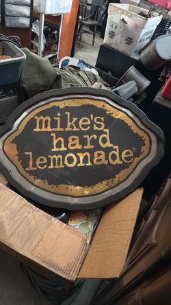 Mike’s hard lemonade, beer, liquor, sign bar
