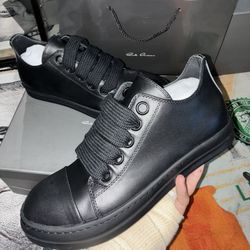 Black Rick Owen Jumbolace Shoes - Size 13 