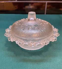 Vintage Masserini Barocco glass bonboniere with bubble glass design