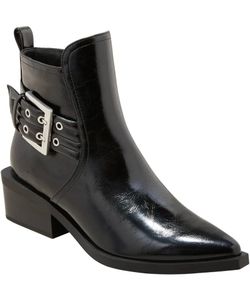 NWT Women's Giovanna Buckle Western Ankle Boots Black - Wild Fable -8