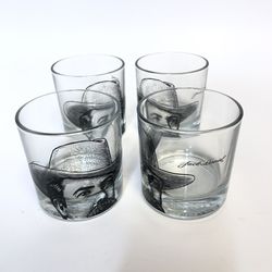Jack Daniel Glassware 8 Oz 3.5" Tall Drink Glass LOT OF 4