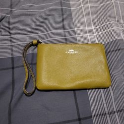 Coach Leather Corner Zip Wristlet