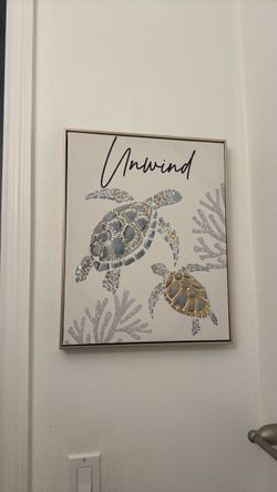 Unwind Sea Turtle Framed Canvas Wall Art