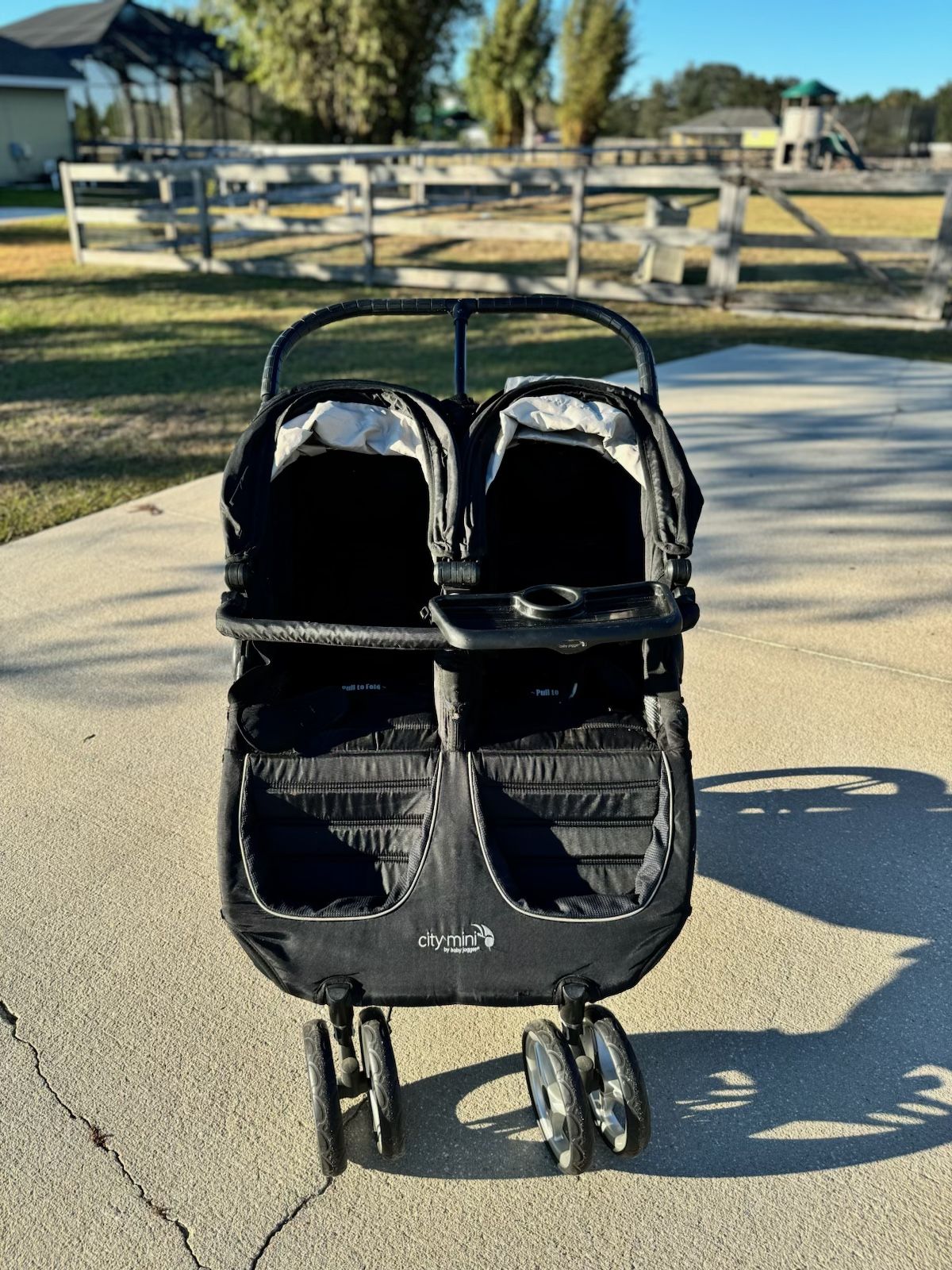 Lightly Used City Mini Double Stroller with Bar & Tray