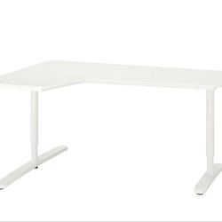 Ikea L-Shaped Bekant Desk - White