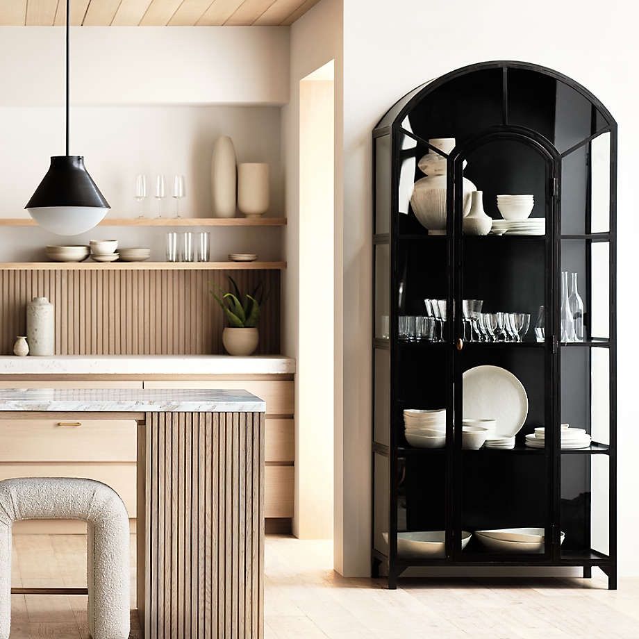 Ventana 40" Black Glass Storage Display Cabinet (Crate&Barrel)