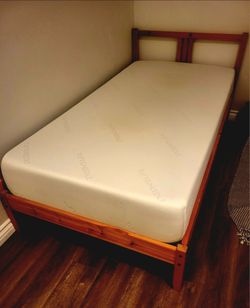 LIKE NEW IKEA TWIN BED FRAME W/MATTRESS