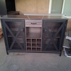 Wine Rack Liquor Storage Cabinet Brand New