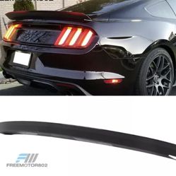 Fits 15-21 Ford Mustang R Style Rear Trunk Spoiler Wing Lip Glossy Black ABS