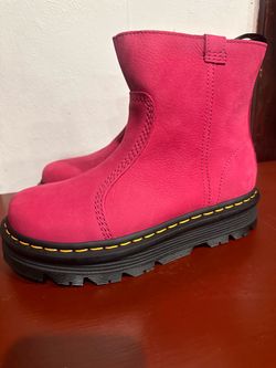 Dr. Martens Hot Pink Leather Platform Boots – Women’s Size 8