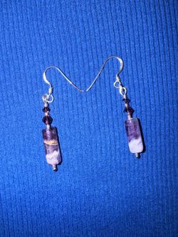Amethyst Tube Earrings