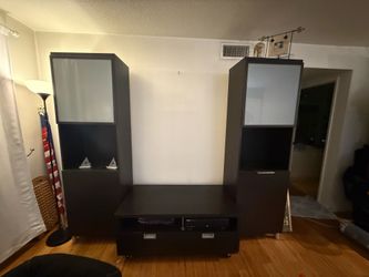 IKEA BESTÅ Entertainment Center / TV Wall Unit – Black-Brown