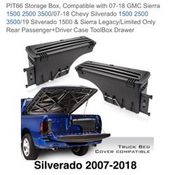 Pair Of Storage Boxes Custom Fit Chevy Silverado 2007 Thru 2018