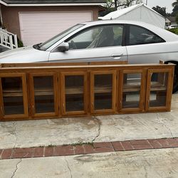 Solid wood Kitchen cabinet with Glassdoor’s top part