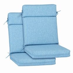 High Back Chair Cushion 20-in x 17-in 2 -Piece Light Gray Patio chair cushion