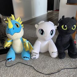 Build A Bear How To Train Your Dragon Toothless, Stormfly & Light Fury BABW