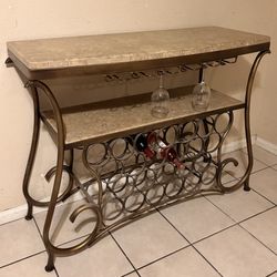 Authentic Marble Bar Table & Yacht Painting