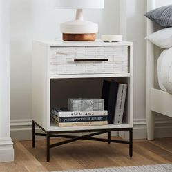 West Elm Wood Tiles Nightstand 20”