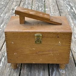 Vintage Wood Shoe Shine Care Butler Box