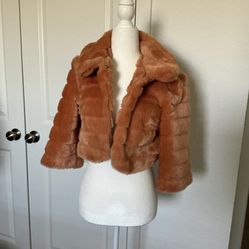 Forever 21 Y2K Faux Fur Cropped Jacket