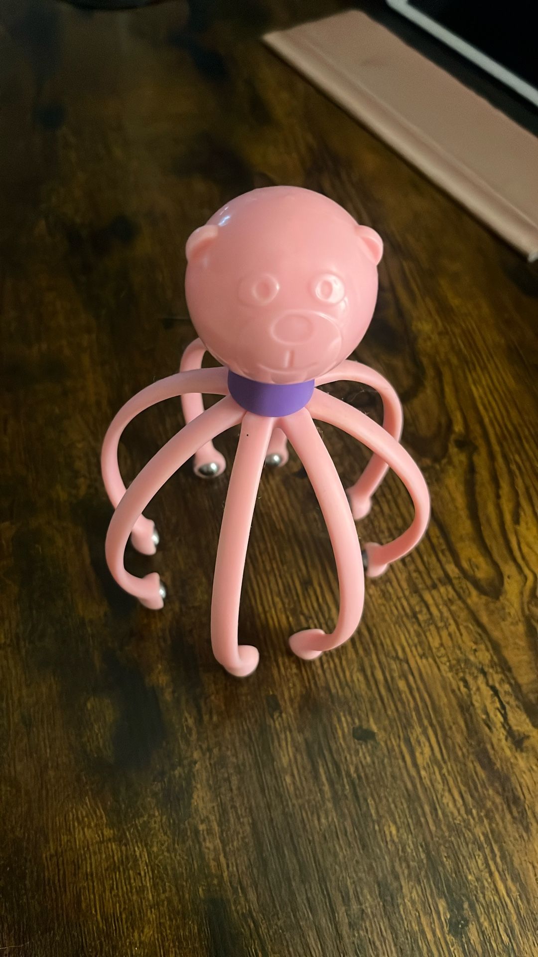 Cute Octopus Scalp Massager – Pink Bear Design