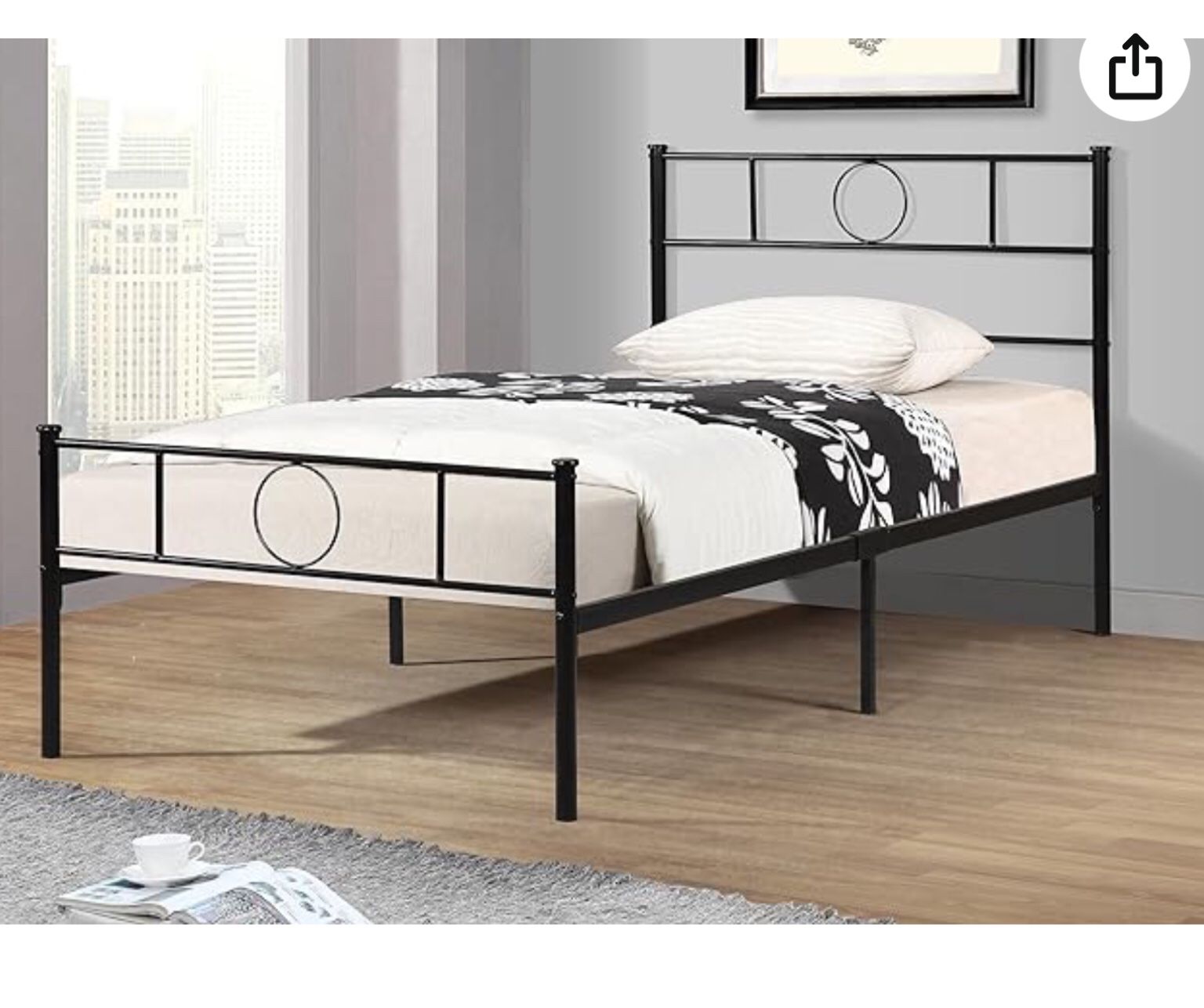 Fully Slated Twin Metal Bedframe With Mattress Included $199.99 