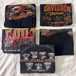 Harley‑Davidson Vintage T‑Shirt Bundle Lot of 5 Y2K Rare Graphics Mixed Sizes