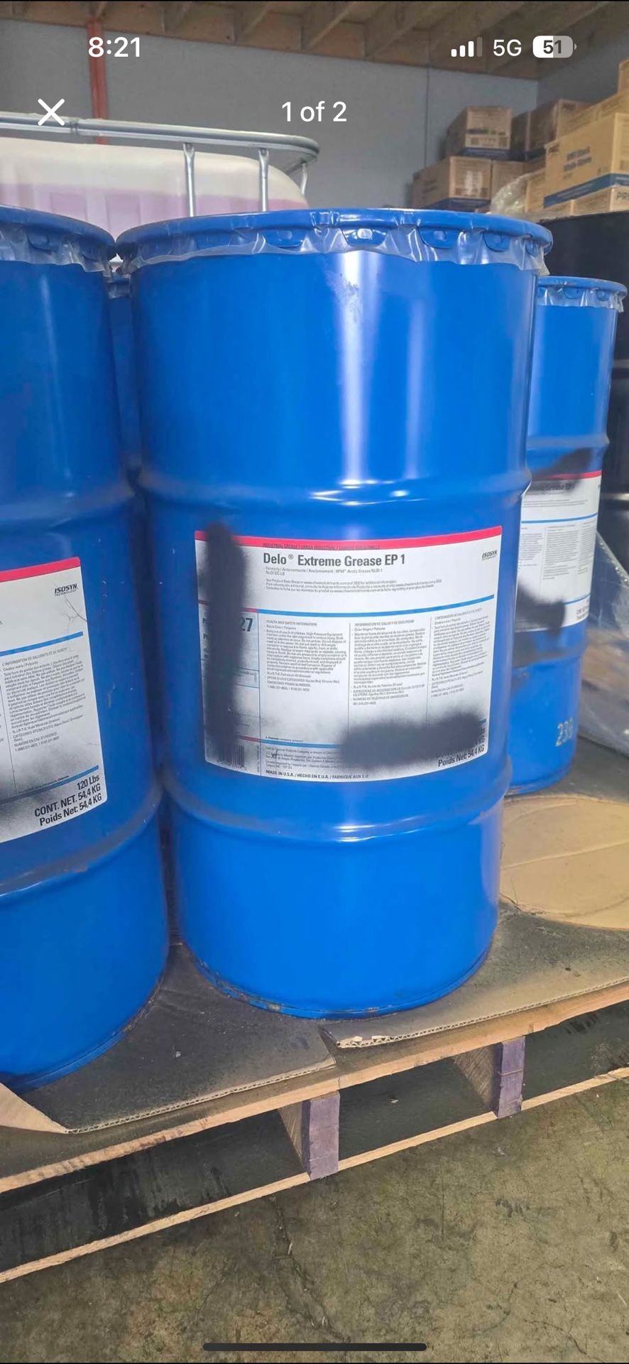 Chevron Black Pearl Grease EP 1 (120lbs keg)