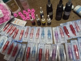 Tattoo Supply Lot – Needles, Inks, and Caps