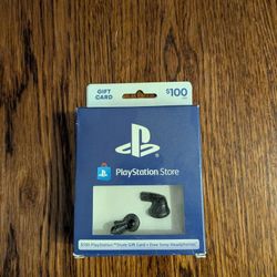 PlayStation Store $100 Gift Card With Bluetooth Earbuds 