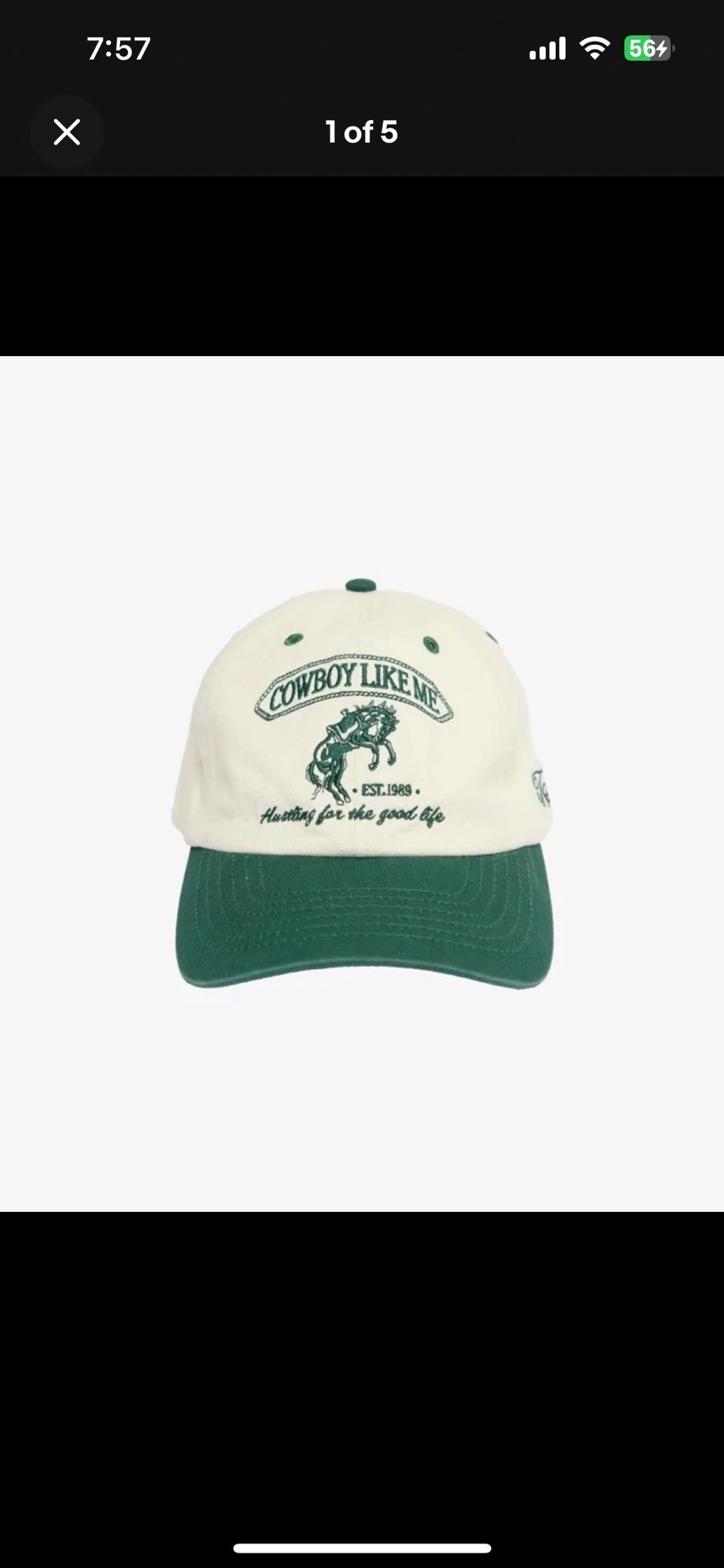 Taylor Swift Cowboy Like Me Hat Cream Green Beige Off White  display picture 3