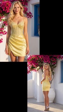 New With Tags Fitted Pearl & Beaded Corset Bodice Short Formal Dress & Homecoming Dress $159
